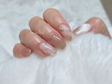 心花ネイル/マグネットレオパード