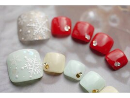 ポコポコ雪の結晶ネイル