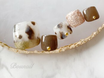 ボネール(nail ＆ eyelash Bounail)/べっ甲　ニュアンス フット