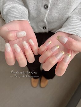 シンプルかわいいアシメネイル♪