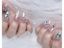 ハートうめこみフラッシュネイル