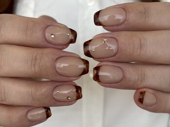 べっ甲フレンチネイル/ストーン