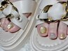 夏の足元に◎上品ジェルフットネイル ¥18,000