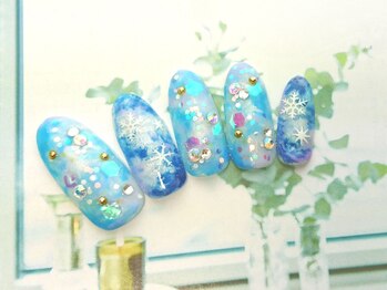 ネイルサロン ティディ(TIDY)/クリスマス/雪の結晶/冬ネイル