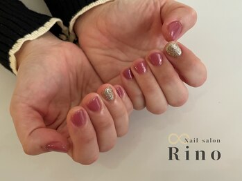 リボン×ピンク×ラメネイル