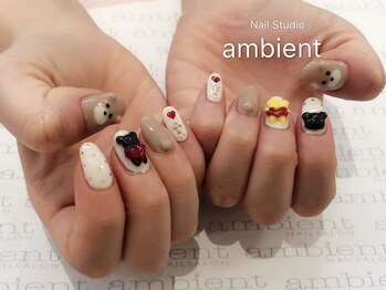 ネイルスタジオ アンビエント 表町店(Nail Studio ambient)/くまちゃんネイル