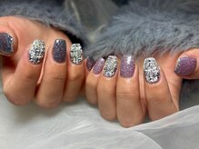 サロンドフォーエイチ(salon de 4H)/ツイードネイルはマット仕上げで