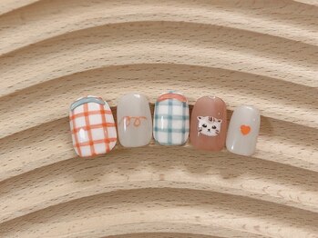 北堀江ネイルサロン エンジョイスターネイル(Enjoy Star Nail)/カジュアルネイル◎猫チェック