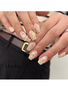 イベル 神戸三宮店(ibelu)/オーロラぷっくりネイル