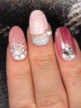 カラーズ 浜松店(colors)/ピンクビジュー×チェック(*^^*)