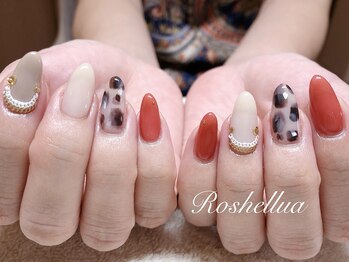 ロシェルア(Roshellua)/ホワイトべっ甲×テラコッタ