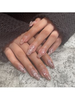 エーナイン イオンモール三川店/ピンクチークフラッシュネイル