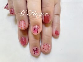 ガーリー♪リボン&ハートネイル