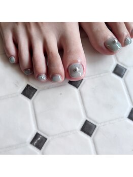 プリュネ(Prune)/くすみブルー/シルバー/シンプル