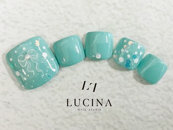 c-305 ミントグリーン×リボン