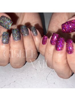 ジゼルネイル(Gisele Nail)/Black and Pink ネイル