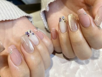 ネイルアルケー(Nail ARCHE)/ぷるマグ×押し花ネイル