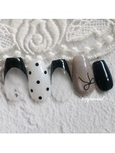 たゆ ネイル(たゆnail)/パラジェル黒フレンチネイル