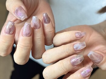 ヌル ネイル 堀江(NURU NAIL HORIE)/うねうねピンクニュアンスネイル