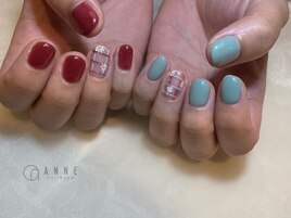 【パラジェル】チェック × お花