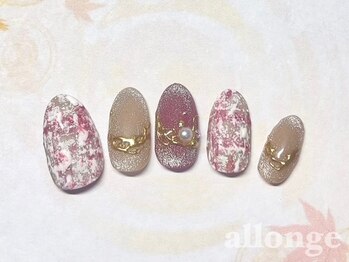 美サロン アロンジェ甲府向町店/マットツイードネイル☆