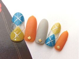 アーガイル/冬NAIL/マットネイル