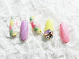 パステルフラワーネイル