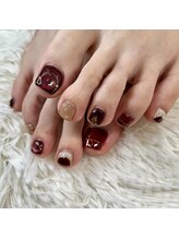 リファインネイル(refinenail)/ボルドー冬ネイル