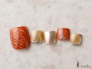 アイネイルズ 横浜EAST店(I-nails)/タイル柄ニュアンスメタリック