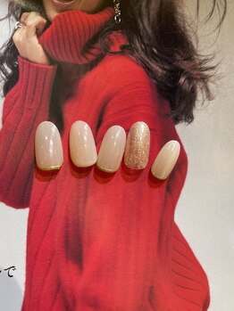 レイネイル レイアイ レイエステティック 扶桑店/ベージュシンプルネイル