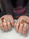 定額ネイル/秋ネイル/鼈甲ネイル