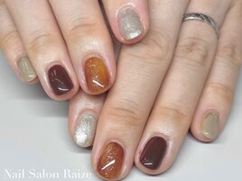 べっ甲ネイル/ショートネイル