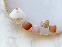 ボネール(nail ＆ eyelash Bounail)/ フット　ニュアンス　べっ甲