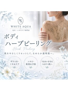 ホワイトアクア 柏店(WHITE AQUA)の写真/ボディも、肌質改善はじめませんか?届かないケアもお任せください!