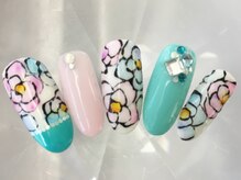 ラリュールネイル(L'Allure nail)/フラワーアートネイル￥9200
