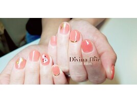 ミルキーオレンジネイル