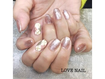 ラブネイル(LOVE NAIL)/マグネットアーガイルネイル