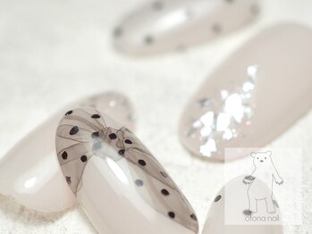 オトナネイル(otona nail)/シフォンリボンドットネイル
