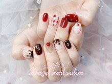 エンジェルネイルサロン(Angel nail salon)/ぷっくりチョコXボルドーハート