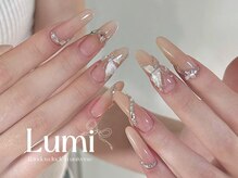 ルミネイル 大宮東口店(Lumi Nail)/透けヌード銀リボン