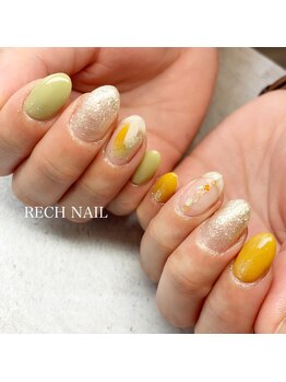 レッシュネイル サロンアンドスクール(RECH NAIL salon&school)/orange × green