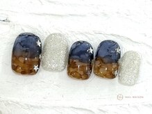 ネイルメゾン 池袋店(NAIL MAISON)/ブルーオレンジもやもや¥8050