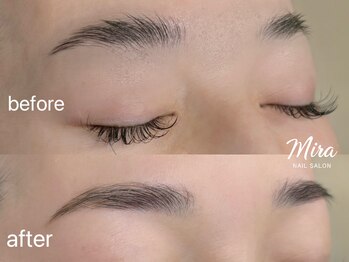 nail&eyebrow Mira【ワンカラー/マグネット/アイブロウ/眉毛】/眉ワックス×間引き