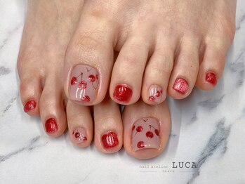 ネイルアトリエルカ(nail atelier LUCA)/W-681　フットさくらんぼネイル