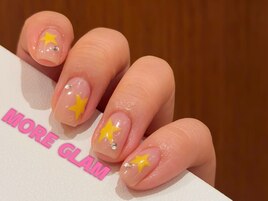トメがネイル手描き　ストーン