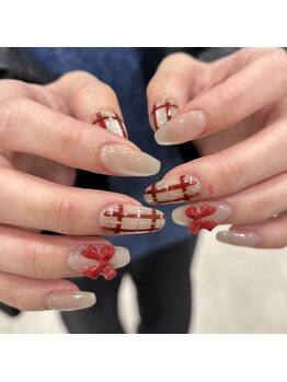 ナンバーネイル 大分中央町店(N° nail)/赤チェック☆