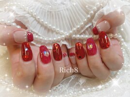 定額★赤フレンチオーロラハート