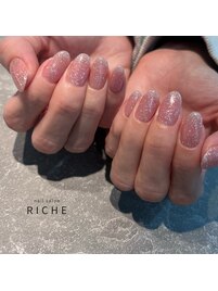 ピンクフラッシュラメネイル