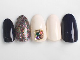 ラメ/ストーン/ブラック