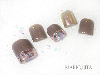 ネイルサロン マリキータ(MARIQUITA)/クリアブラウン/フットネイル